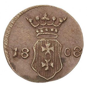 szeląg 1808, Gdańsk, Plage, 46, bardzo ładny, delikatna...