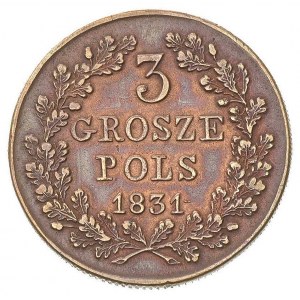 3 grosze 1831, Warszawa, bardzo rzadki wariant- łapy Or...