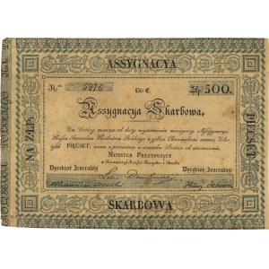 asygnata na 500 złotych 1831, Lucow 197 (R4), Pick A 18...