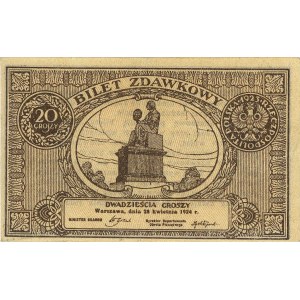 10 i 20 groszy 28.04.1924, Miłczak 44 i 45, łącznie 2 s...