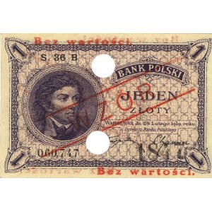 1 złoty 28.02.1919, seria S. 36 B, dodatkowy numer 1847...