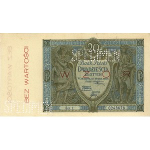 20 złotych 1.03.1926, Seria I, WZÓR, dodatkowo dwukrotn...