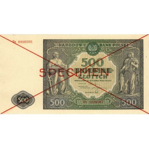 500 złotych 15.01.1946, seria Dz, SPECIMEN, Miłczak 121...