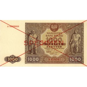 1000 złotych 15.01.1946, seria B, SPECIMEN, Miłczak 122...