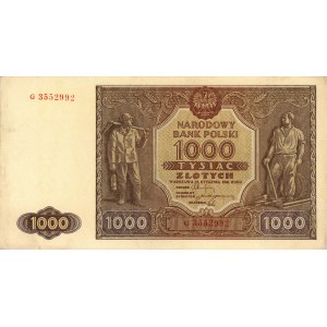 1000 złotych 15.01.1946, seria G, Miłczak 122a
