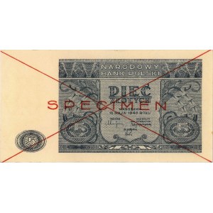 zestaw banknotów 1, 2, 5 i 10 złotych 15.05.1946 z nadr...