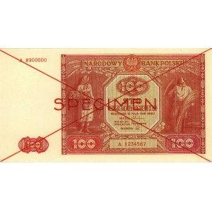 100 złotych 15.05.1946, seria A, SPECIMEN, Miłczak 129a