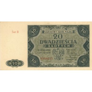 20 złotych 15.07.1947, seria B, Miłczak 130