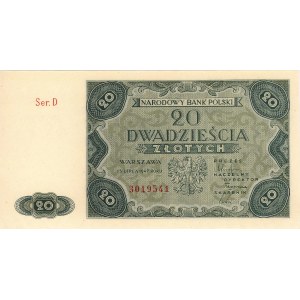 20 złotych 15.07.1947, seria D, Miłczak 130