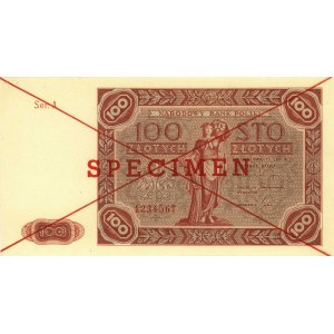 100 złotych 15.07.1947, seria A, SPECIMEN, Miłczak 131a
