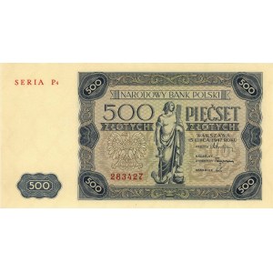 500 złotych 15.07.1947, seria P 4, Miłczak 132d
