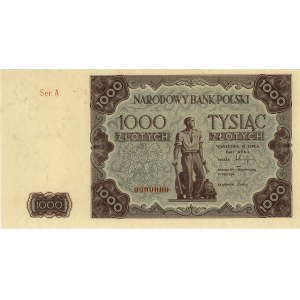 1000 złotych 15.07.1947, seria A 0000000 bez nadruku SP...