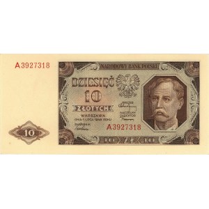 10 złotych 1.07.1948, seria A, Miłczak 136a
