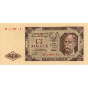 10 złotych 1.07.1948, seria AY, Miłczak 136b