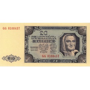 20 złotych 1.07.1948, seria GG, Miłczak 137f