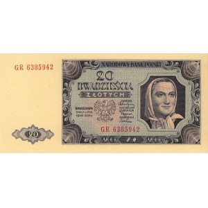 20 złotych 1.07.1948, seria GR, Miłczak 137f