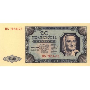 20 złotych 1.07.1948, seria HS, Miłczak 137f