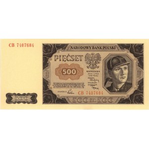 500 złotych 1.07.1948, seria CB, Miłczak 140d