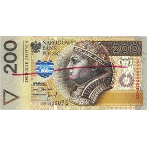 200 złotych 25.03.1994, seria DR, Miłczak 200aa, błąd d...