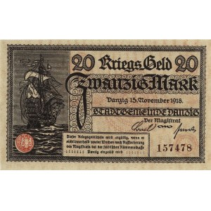 20 marek 15.11.1918, Geiger 090.07, Ros. 789, na odwroc...