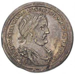 Jan III Sobieski, żeton koronacyjny 1676, Aw: Popiersie...