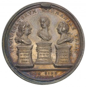 pokój drezdeński- medal autorstwa Vestnera 1745 r., Aw:...