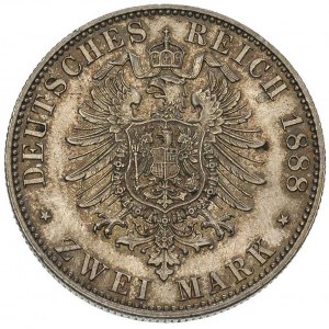 2 marki 1888/A, Berlin. J. 98, ładnie zachowane, patyna