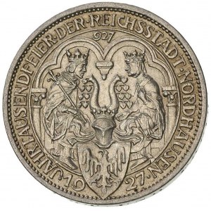 3 marki 1927/A, Berlin, 1.000-lecie Nordhausen, J. 327,...