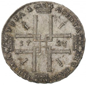 rubel 1723, Moskwa, Aw: Popiersie i napis, Rw: Monogram...