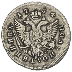 półpołtinnik 1754, Moskwa, litery, Bitkin 173