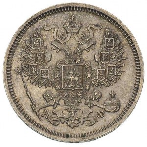 20 kopiejek 1865, Petersburg, Bitkin 178, pięknie zacho...