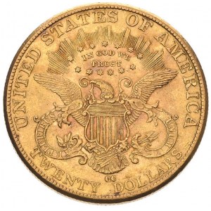 20 dolarów 1891/CC, Carson City, Fr. 179, złoto, 33.41 ...