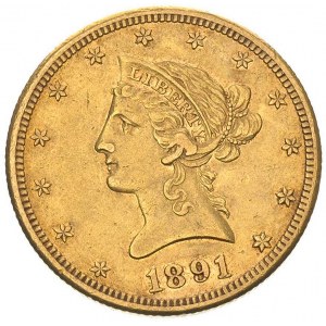10 dolarów 1891/CC, Carson City, Fr. 161, złoto, 16.65 ...