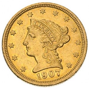 2 1/2 dolara 1907, Filadelfia, Fr. 114, złoto, 4.14 g