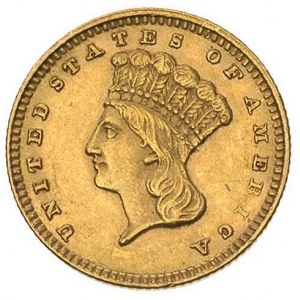 1 dolar 1856, Filadelfia, Fr. 94, złoto, 1.65 g, rzadki
