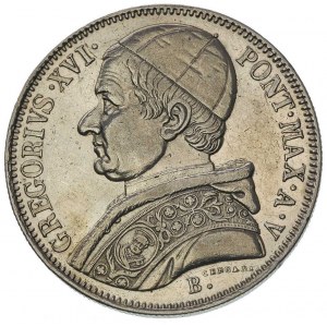 Grzegorz XVI 1831-1846, scudo 1835/B, Bolonia, Berman 3...