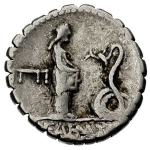 L. Roscius Fabatus 64 pne, denar serratus, Aw: Głowa Ju...