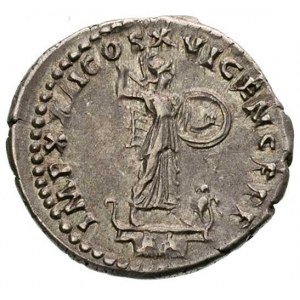 Domicjan 81-96 denar, Aw: Popiersie w prawo i napis, Rw...