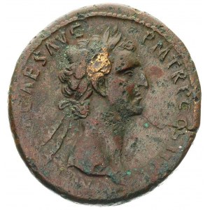 Nerwa 96-98, sesterc, Aw: Popiersie w prawo i napis w o...