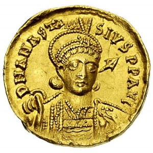 Anastazjusz 491-518, solidus, Konstantynopol, Aw: Popie...