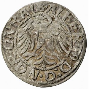 grosz 1519, Aw: Orzeł brandenburski z tarczą Hohenzolle...