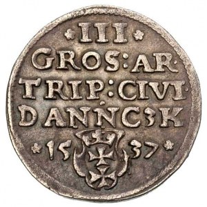 trojak 1537, Gdańsk, odmiana napisów PRVSSI / DANNC3K, ...