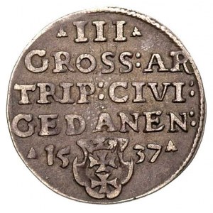 trojak 1537, Gdańsk, odmiana napisów PRVS / GEDANEN, T....