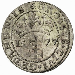 grosz oblężniczy 1577, Gdańsk, monety stempla K. Goebla...