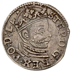 trojak 1583, Ryga, odmiana z mniejszą głową króla, Krug...