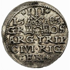 trojak 1585, Ryga, krzyżyki po bokach III, Kruggel 80