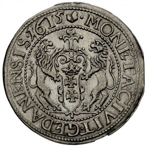 ort 1615, Gdańsk, popiersie króla z długą szyją, kropka...