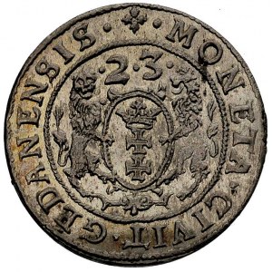 ort 1623, Gdańsk, moneta wybita uszkodzonym stemplem, a...