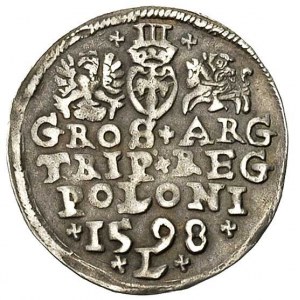 trojak 1598, Lublin, litera L poniżej daty, patyna