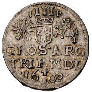 trojak 1608, Wilno, małe popiersie króla, Ivanauskas 10...